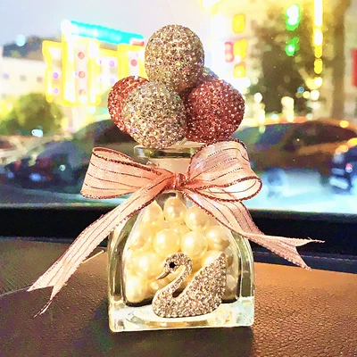Perfplant seat Car Perfume Holder, Glass - pink-swan-pearl