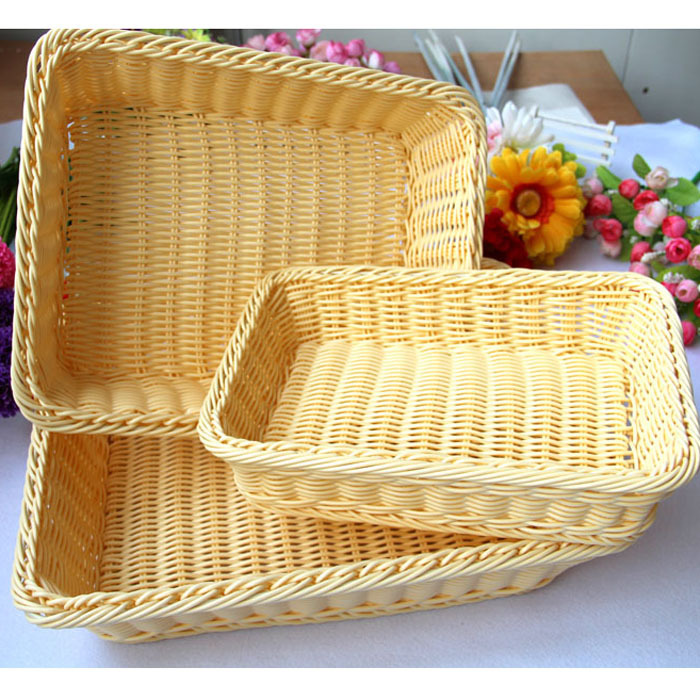 A1673 rattan bread basket bread basket food basket fruit basket dried fruit plate rectangular bread basket 0.4