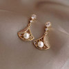 Advanced long earrings with tassels from pearl, silver 925 sample, high-quality style, french style, internet celebrity