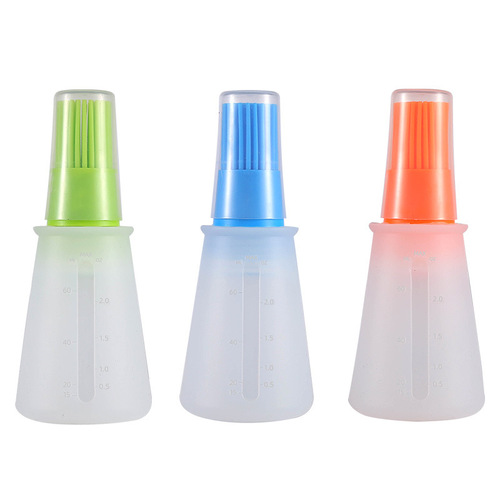 Zibo barbecue manufacturer silicone capped oil bottle brush with scale barbecue brush sauce brush butter brush kitchen worker