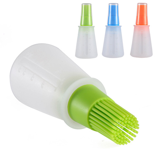 Zibo barbecue manufacturer silicone capped oil bottle brush with scale barbecue brush sauce brush butter brush kitchen worker