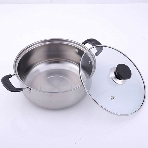Stainless steel milk pot, soup pot, double-ear pot wholesale, induction cooker small soup pot, promotional gift for bank insurance activities