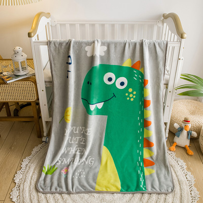 Manufactor wholesale Flannel monolayer children Blanket Cartoon location Flower summer air conditioner kindergarten Siesta blanket