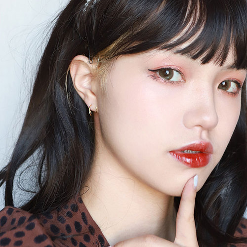 Ganjia s925 silver double layer spiral ear hoop earrings new trendy simple cold style retro ear jewelry women's niche