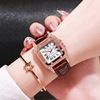 Fashionable square belt, diamond quartz women's watch, Korean style, simple and elegant design, wholesale