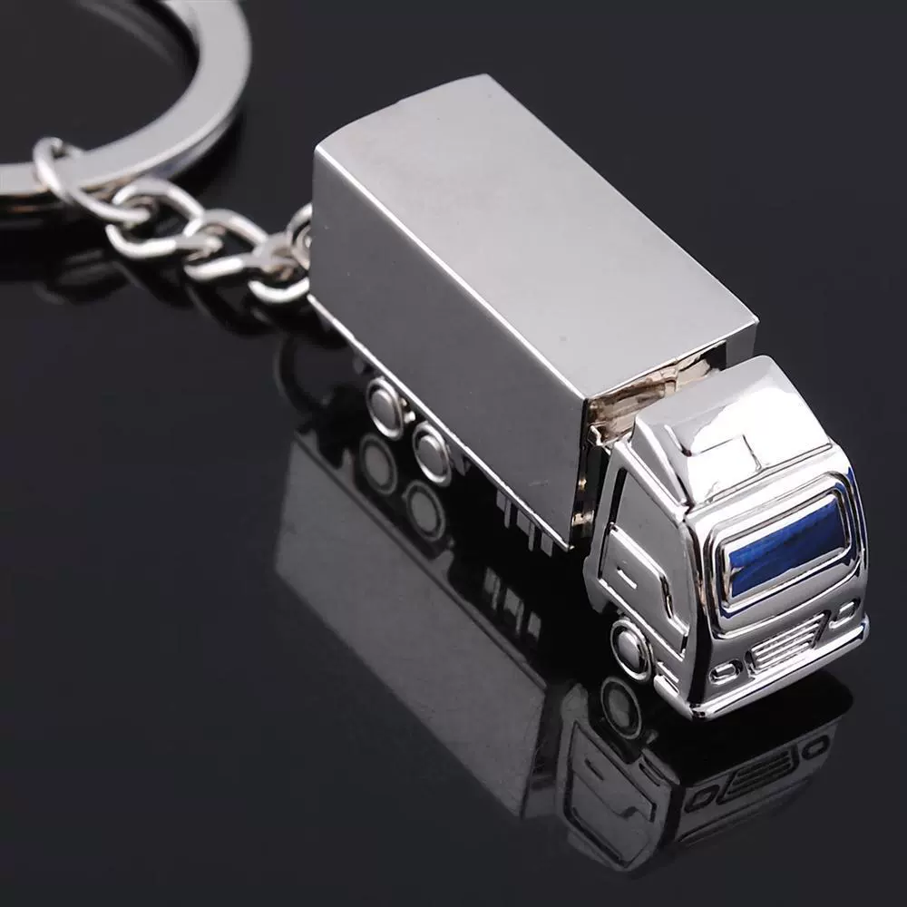 Creative truck, cartoon metal keychain