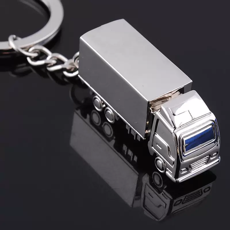 Creative truck, cartoon metal keychain