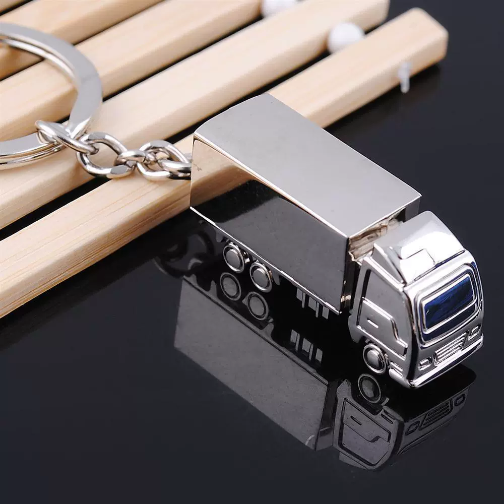 Creative truck, cartoon metal keychain