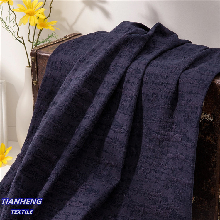 现货经弹破洞人棉混纺提花布时尚裤装外套连衣裙服饰DIY手作面料