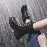 Martens, дышащие летние черные ботинки в английском стиле, универсальные тонкие короткие сапоги, в британском стиле, средней длины