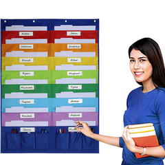 Factory Direct Sale Amazon Supply Book and Magazine Storage Hanging Bag Wall-Mounted Document Storage Bag Rainbow Hanging Bag