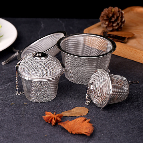Mingwei 304 stainless steel mesh tea drain seasoning hot pot soup bag cooking stew seasoning brine box spice box Weibao