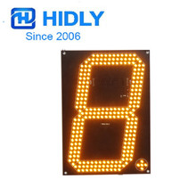 12寸黄色斜8字板LED油价显示牌供货商7段黄色数字显示屏