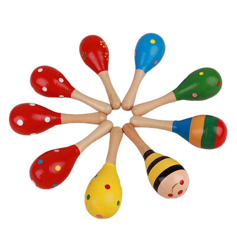 彩色木制小沙锤沙球奥尔夫打击乐器婴幼儿园儿童早教专业音乐教具