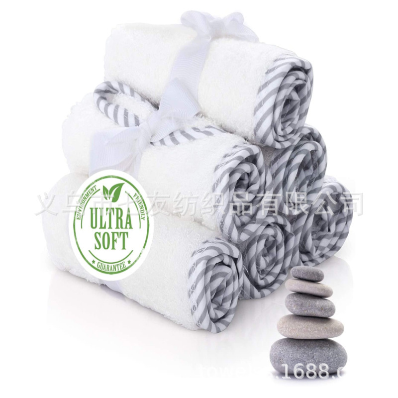 Plaid Baby Bamboo Fiber Towel Newborn Bath Square Face Towel Natural Reusable Plaid Baby Bamboo Fiber Towel Newborn Bath Square Face Towel Natural Reusable
