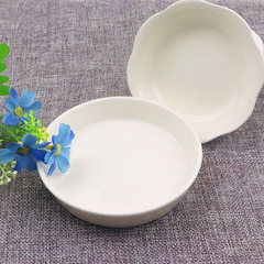 White ceramic ink dish thickened round dish containing ink Chinese painting pigment palette white porcelain butterfly four treasures of the study