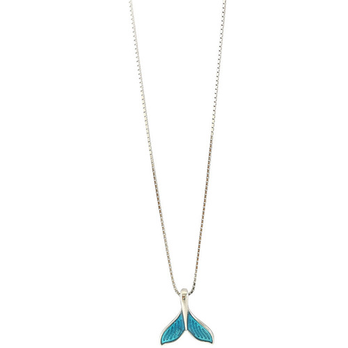 Japanese and Korean Simple Dream Blue Mermaid Tail Titanium Steel Necklace Girl's Forest Style Fashion Creative Internet Celebrity Clavicle Chain Wholesale 