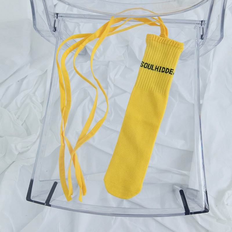 Plusox Otoño e Invierno Nueva Lolita calcetines de correa cruzada hembra ins llamativos calcetines de marea calcetines de pantorrilla calcetines de media pantorrilla