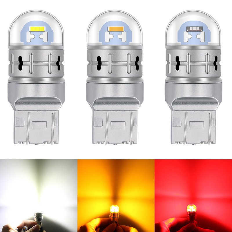 Nueva luz de freno LED 7443 coche LED luz T20 Luz de marcha atrás 1860 1157 lente amplia presión 2smd