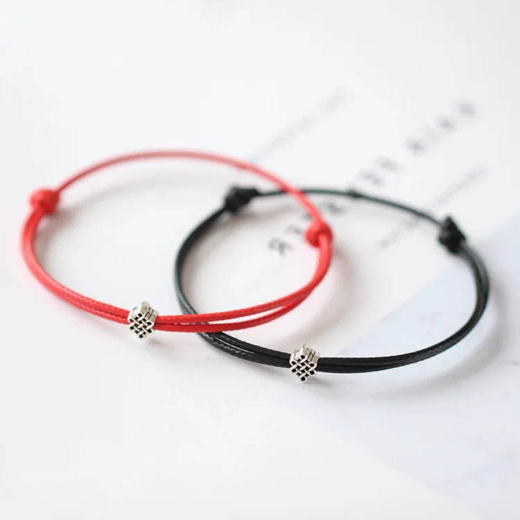 Плетёный красный шнур bracelet для любимого мужчины и женщины, модный тренд аксессуар, простой и элегантный дизайн, подарок на день рождения