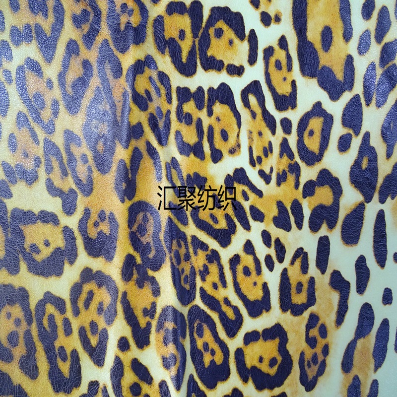 皮料印花 数码满版印花 皮革印花面料 数码印花 彩绘满版豹纹印花