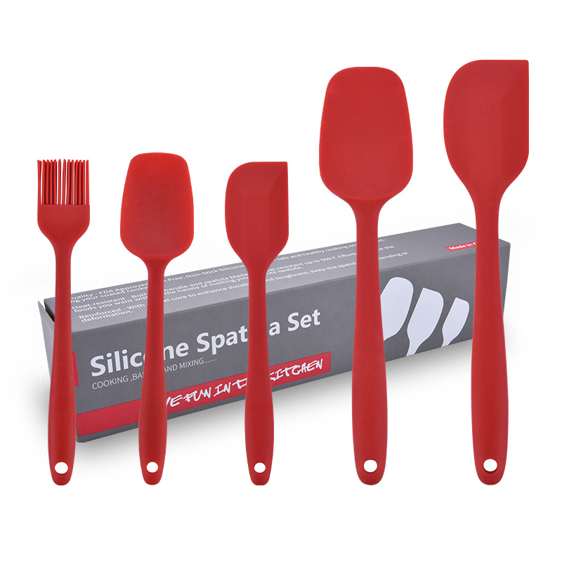 All-in-one Silicone Kitchenware5-piece Spatula Set Baking Tools Spatula Spatula Oil Brush Set