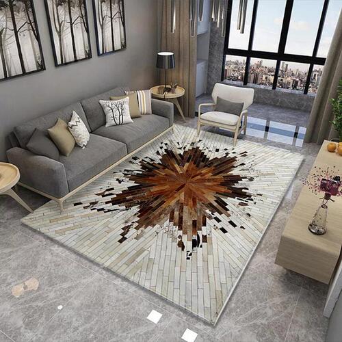 Postmodern light luxury carpet living room coffee table mat American European style bedroom bedside blanket full abstract art ins style