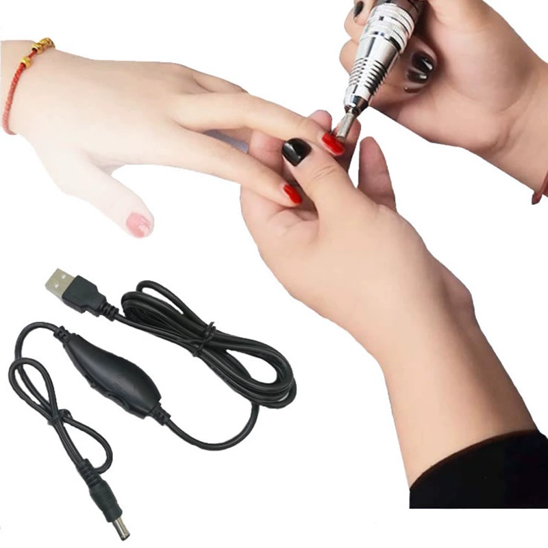 Прямые поставки с завода: настраиваемая шлифовальная машинка для ногтей с USB/DC головкой, регулировкой скорости вперед и назад, бесступенчатым переключателем.