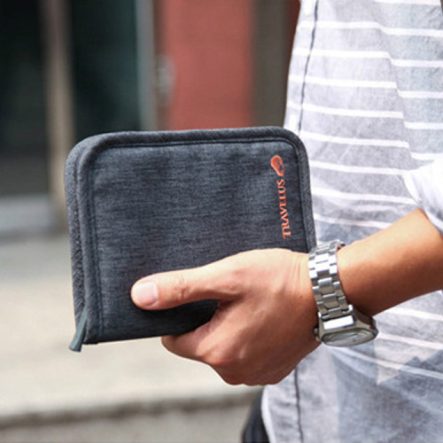 Travel document bag, hand-held passport case, bank card holder, flight ticket organizer, portable coin purse, small document holder, waterproof