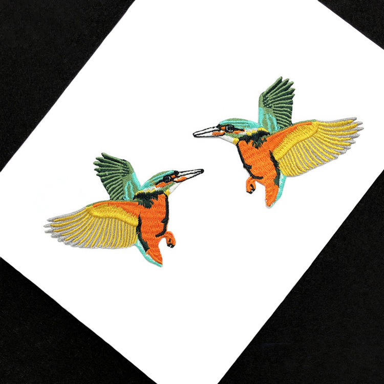 彩色小鸟刺绣布贴外套装饰绣花贴童装背胶补丁贴动物修饰贴花可爱