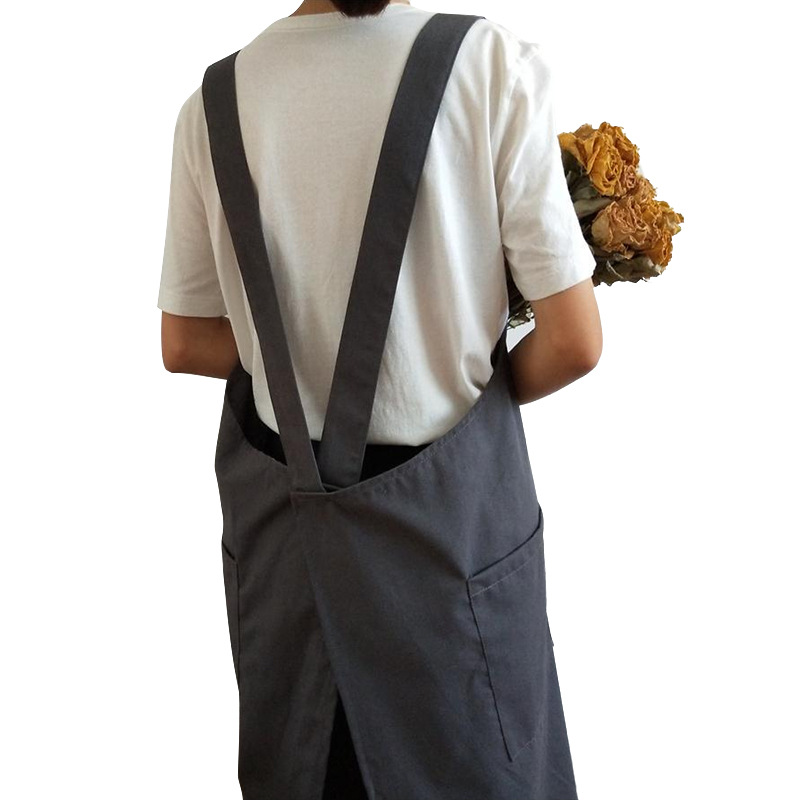 Verano artístico algodón y lino delantal largo hogar hornear postre artista floral pintura arte delantal al por mayor personalizado