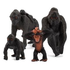 Simulation Wildlife Model Chimpanzee Baby Carrying Standing Orangutan Black Kong Zoo Gorilla Ornament Toy