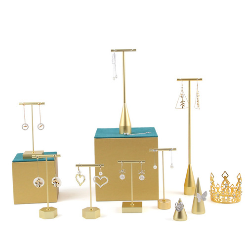 Factory direct sales creative earring rack jewelry rack ring rack live broadcast props stall jewelry rack metal necklace rack