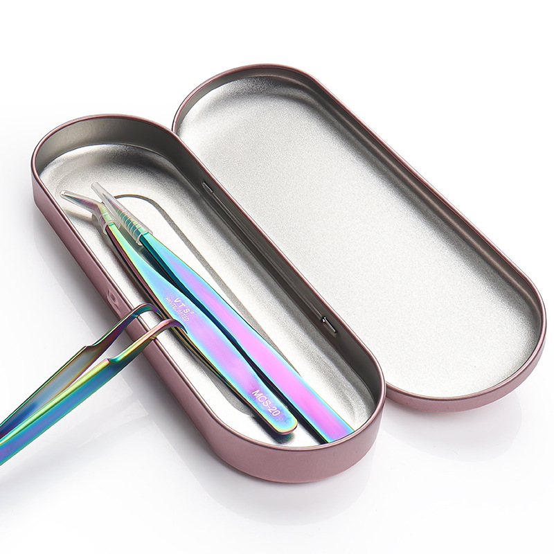 Venta al por mayor injerto falso pestañas pinzas herramienta de almacenamiento pinzas caja de almacenamiento pinzas resistentes a la caída caja de protección esponja libre