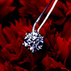 Zirconium, pendant, chain for key bag , necklace, fashionable accessory, silver 925 sample, 18 carat