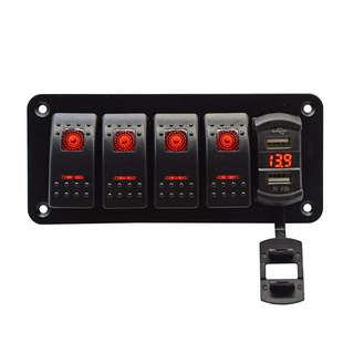 5-position switch combination 4.8A switch type dual USB voltage three-in-one panel assembly car yacht panel