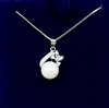 Accessory, universal necklace from pearl, pendant, silver 925 sample, wholesale, 925 sample silver