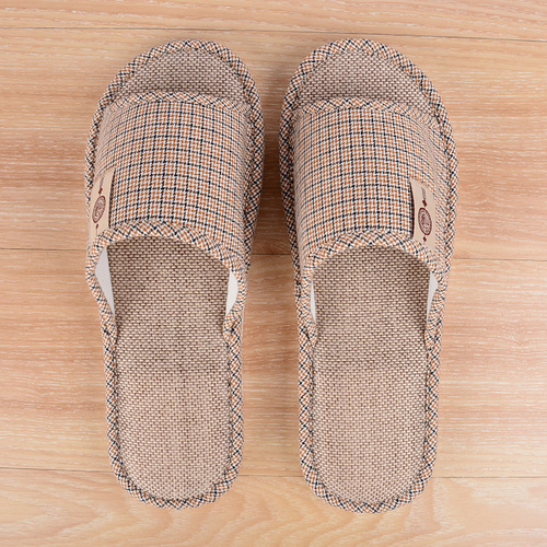 Men's Large Code Fabric Slippers for Spring and Autumn, Home Use, Couple's Indoor Floor Cotton Linen Slippers, Four Seasons Linen Slippers for Men