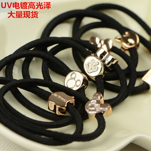 High-quality high-elastic gold bead hair ties, wholesale cute apple hair ropes, rubber bands, hair ties, small gifts wholesale