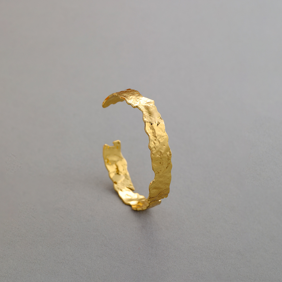 Irregular design original opening adjustable 18K gold lava simple retro court bracelet bracelet for women