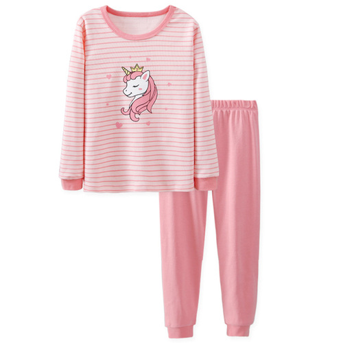 Autumn clothes and long trousers sets for middle-aged and older children, boys and girls, autumn and winter thickened cotton breathable children's underwear sets, warm clothes