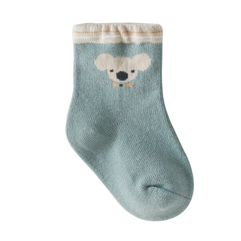 Calcetines para niños de 20 años Otoño Nuevo estilo coreano de dibujos animados lindo calcetines de algodón peinado bebé recién nacido calcetines de media pantorrilla