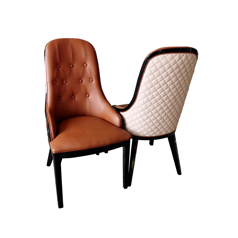 Factory Wholesale Sales Department Reception Chair Luxury Box Dining Chair Solid Wood Restaurant Hotel Room Rest Wooden Chair