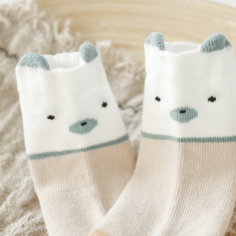 Calcetines para niños de 20 años Otoño Nuevo estilo coreano de dibujos animados lindo calcetines de algodón peinado bebé recién nacido calcetines de media pantorrilla