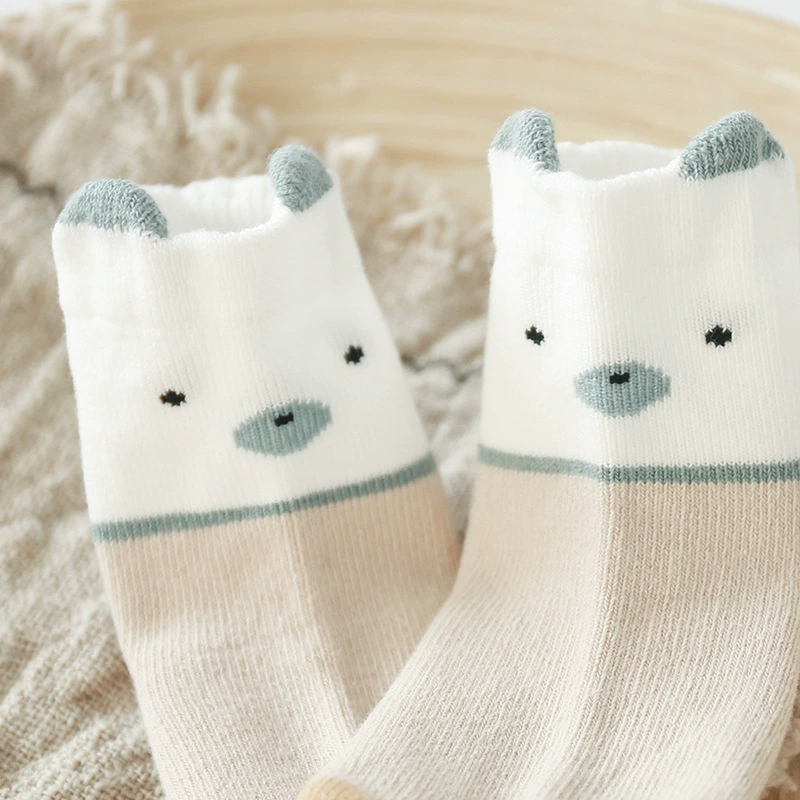 Детские осенние карикатурные knee socks для новорожденных, 20 лет, корейский стиль, прочесанный хлопок, средняя длина