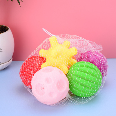 软胶多纹理手抓球 0-12个月感知球婴儿宝宝学爬按摩玩具|ms