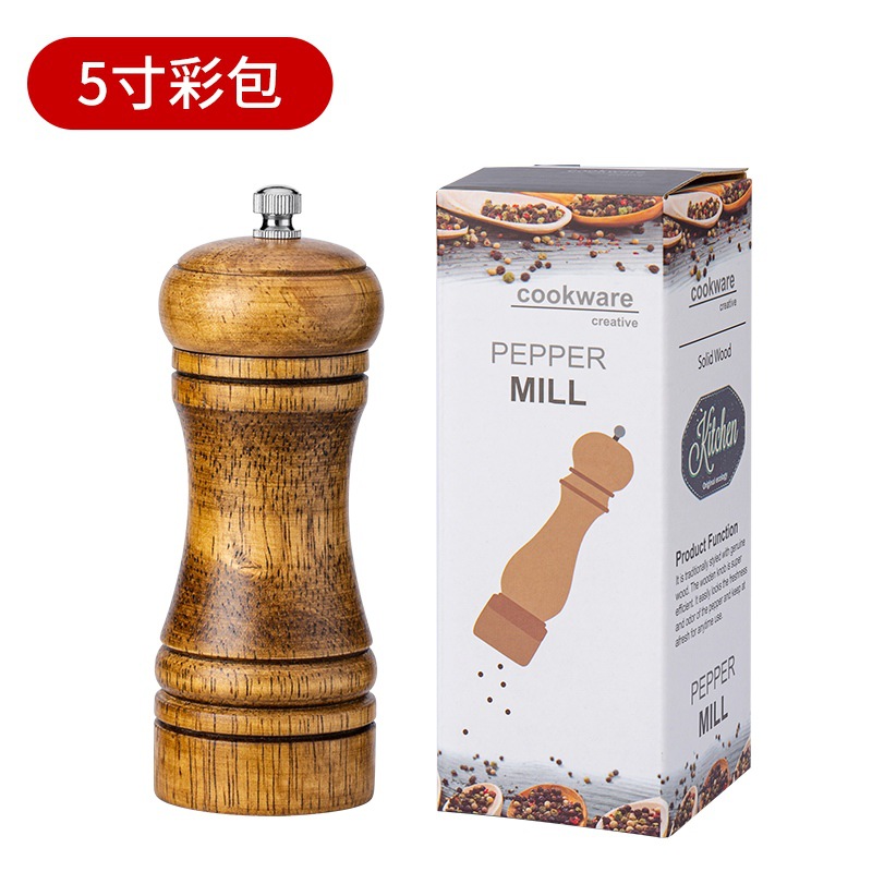 Manual de 5 pulgadas de 8 pulgadas molinillo de 10 pulgadas molinillo de pimienta roble pimienta recién molida condimento frasco botella de molienda