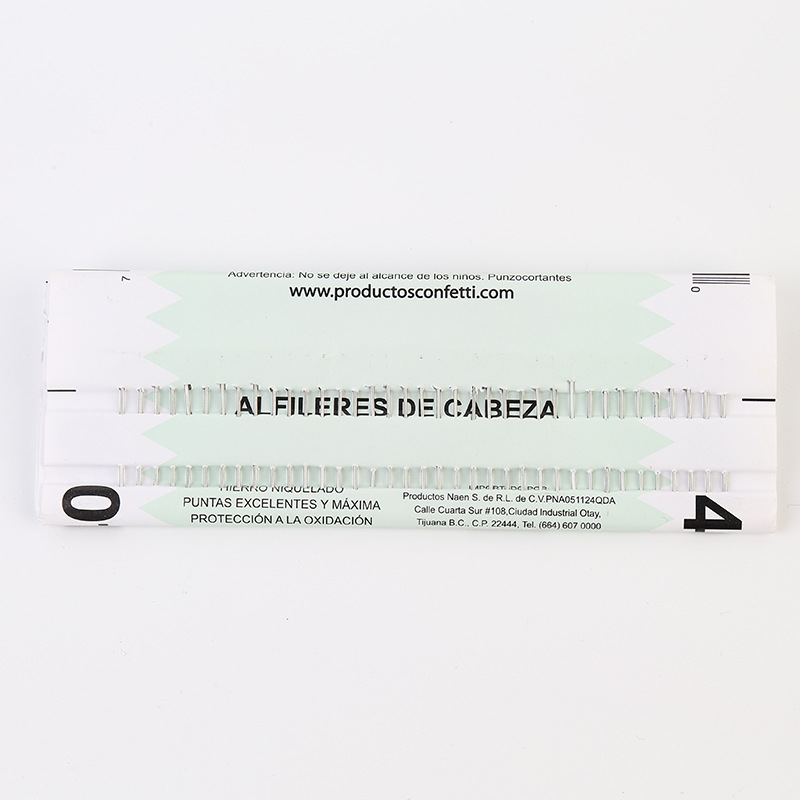 Alfileres de acero inoxidable 26#, paquete de 200 unidades en tarjeta, calidad garantizada de fábrica