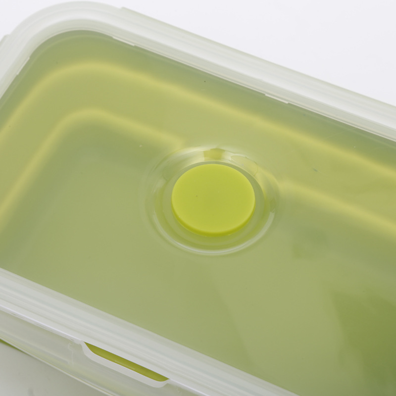 Caja de almuerzo plegable de silicona de cuatro piezas caja de almuerzo de silicona de horno de microondas caja de almuerzo de niños frescos traje creativo al por mayor