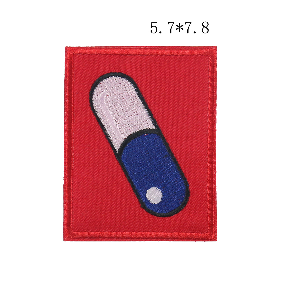 Fábrica directa carta amor paz píldora guantes de boxeo bordado tela pegatinas en stock adhesivo DIY parche ropa Accesorios